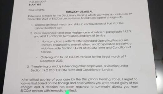 13 ESCOM Employees Fired Over Salary Hike Strike