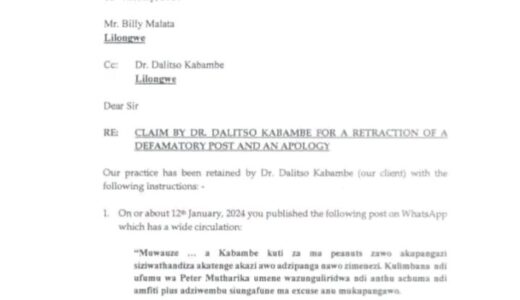 ENOUGH IS ENOUGH! DR KABAMBE TO SUE MALATA FOR DEFAMATION