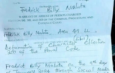 Fredrick Billy Malata arrested for defamation