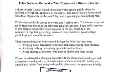 Chitipa District Alerts Residents to Spike in ‘Pink Eye’ Cases