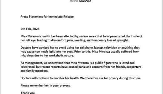 Mutale Mwanza Battles Discomfort and Vision Loss Due to Eye Sores