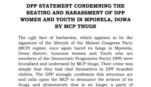 DPP blasts MCP supporters for attacking women, youth in Dowa