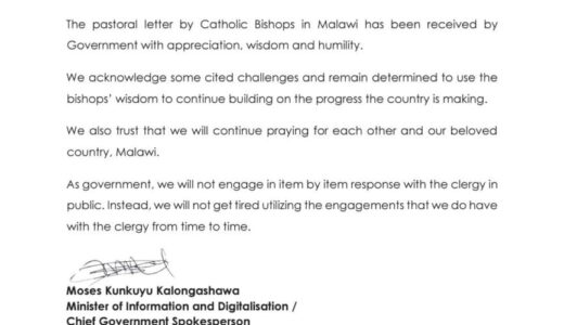We have received pastor letter with appreciation and determination, will make use of wisdom offered-Kumkuyu