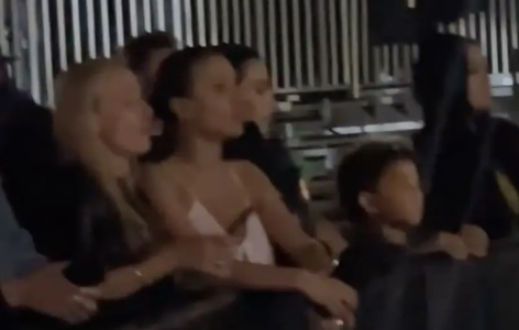 Kanye West’s ex-wife, Kim Kardashian, and current wife, Bianca Censori, hang out together at the rapper’s album listening party