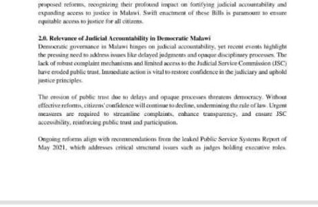 Joint Civil Society Calls for Immediate Action: Finalize and Enact Judicial Reform Swiftly in Malawi