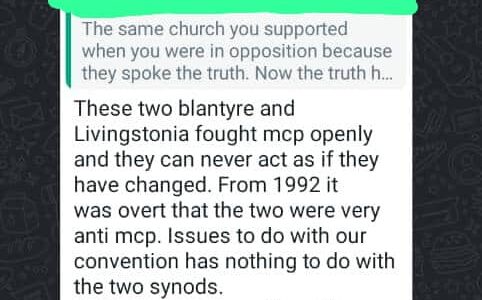 MCP’s Chikumbutso Mtumodzi Attacks Livingstonia and Blantyre Synods