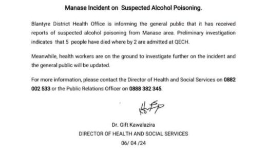 “Mowa wa Ambuye Tengeni  watenga anthu asanu ku Blantyre”